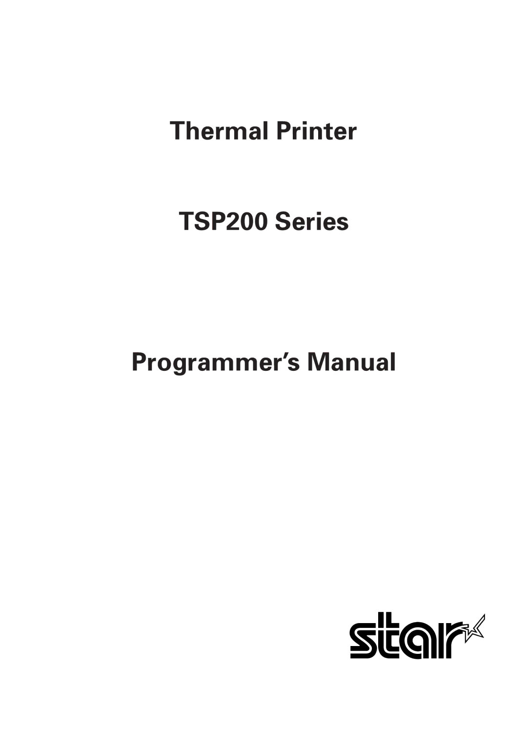 Star Micronics RS232 manual Thermal Printer TSP200 Series Programmer’s Manual 