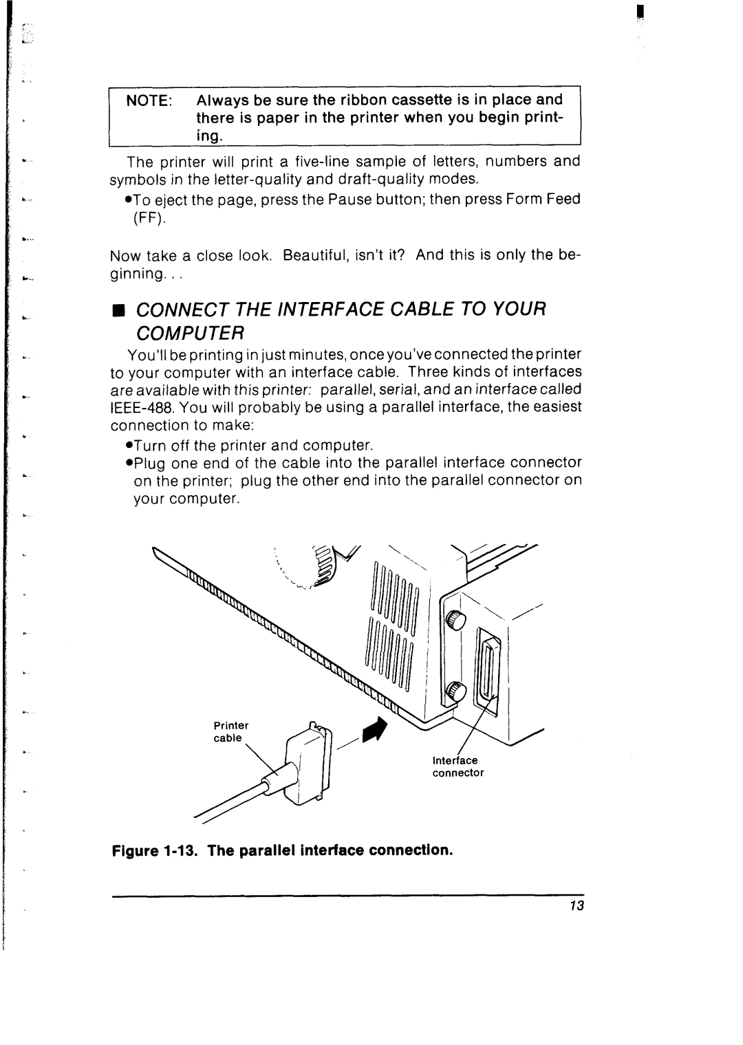 Star Micronics SB-10 user manual Connect the Interface Cable to Your, Computer 