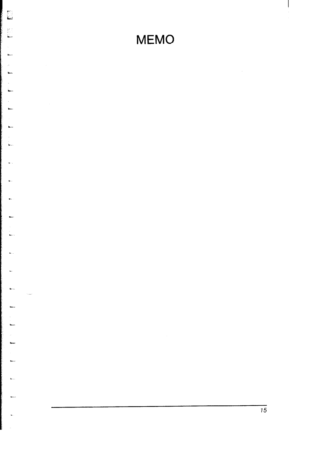 Star Micronics SB-10 user manual Memo 