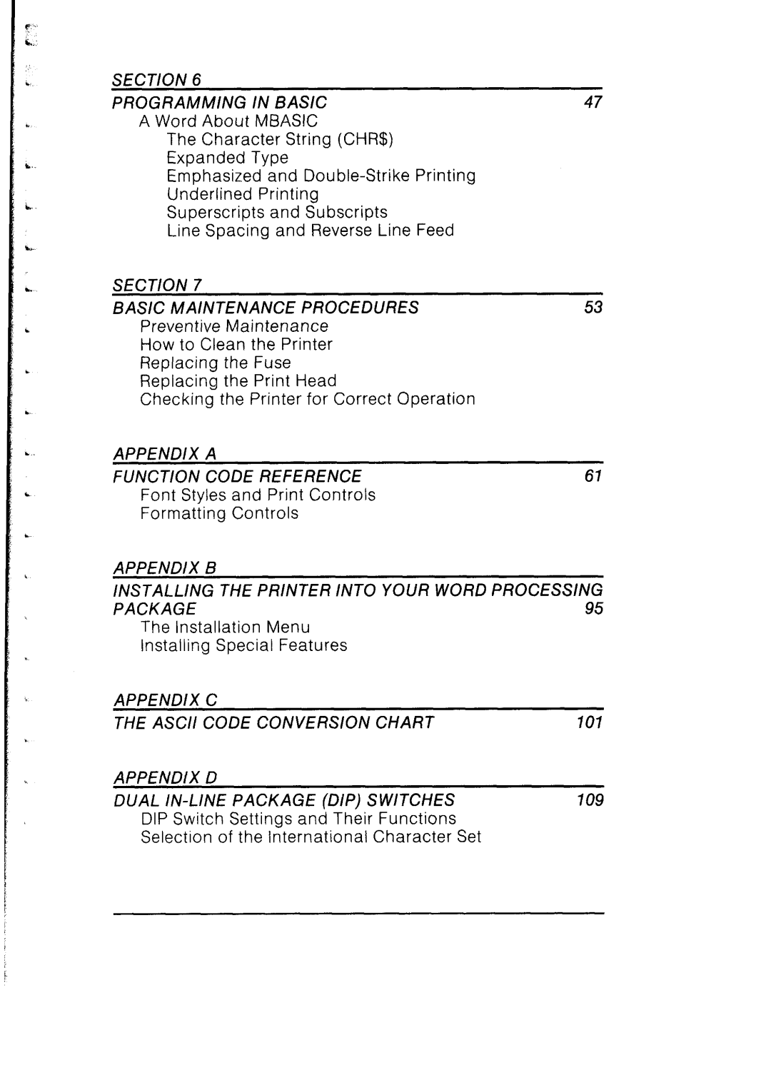 Star Micronics SB-10 Word About, Superscripts Subscripts, Preventive Maintenance How to Clean the Printer, Fuse, 101, 109 