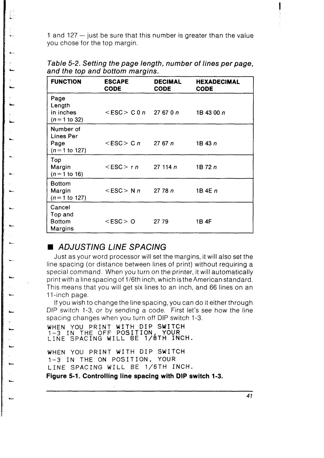 Star Micronics SB-10 user manual Adjusting Line Spacing, Inch 