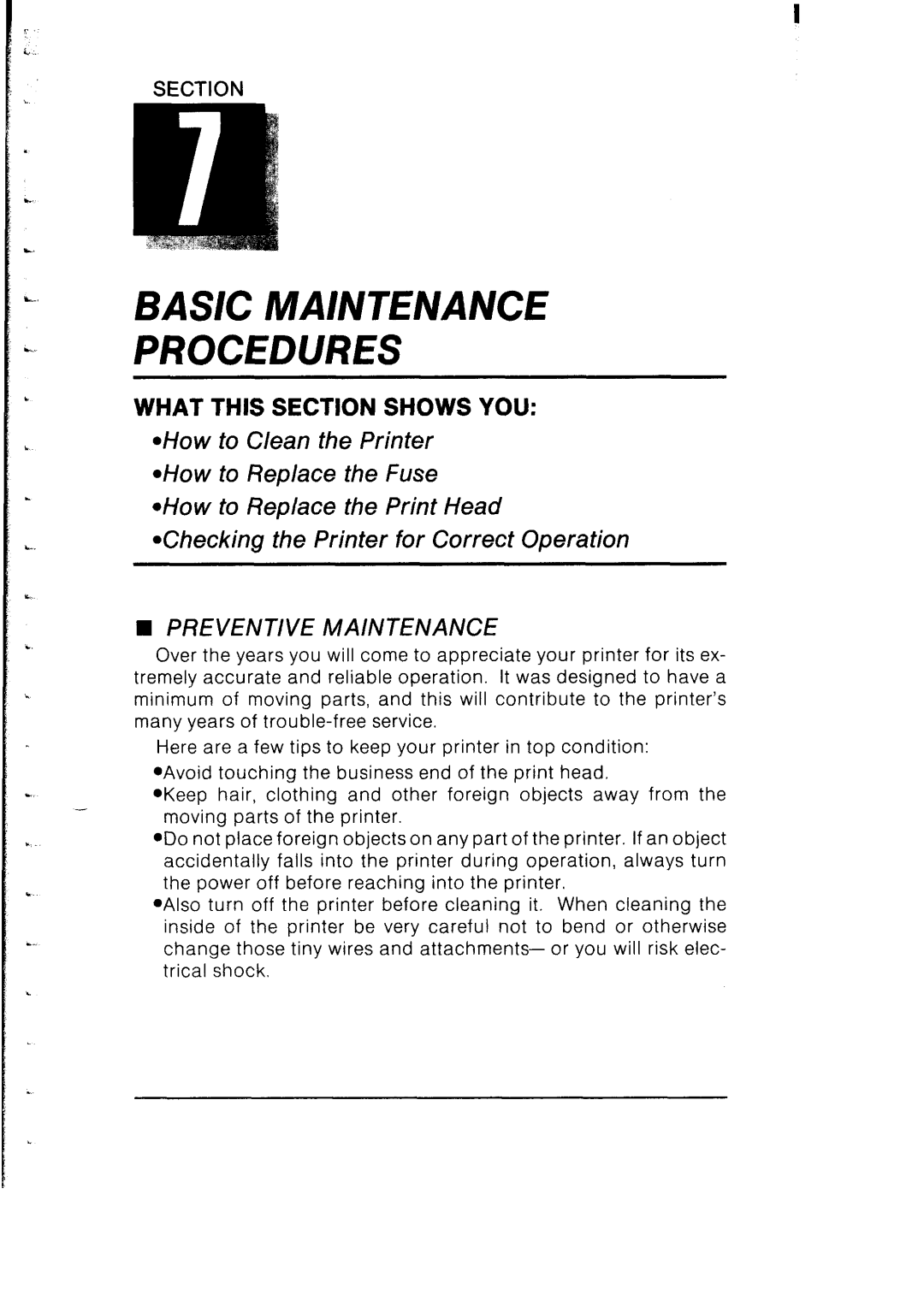 Star Micronics SB-10 user manual Basic Maintenance Procedures 