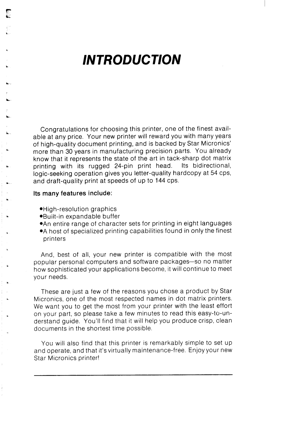 Star Micronics SB-10 user manual Introduction 