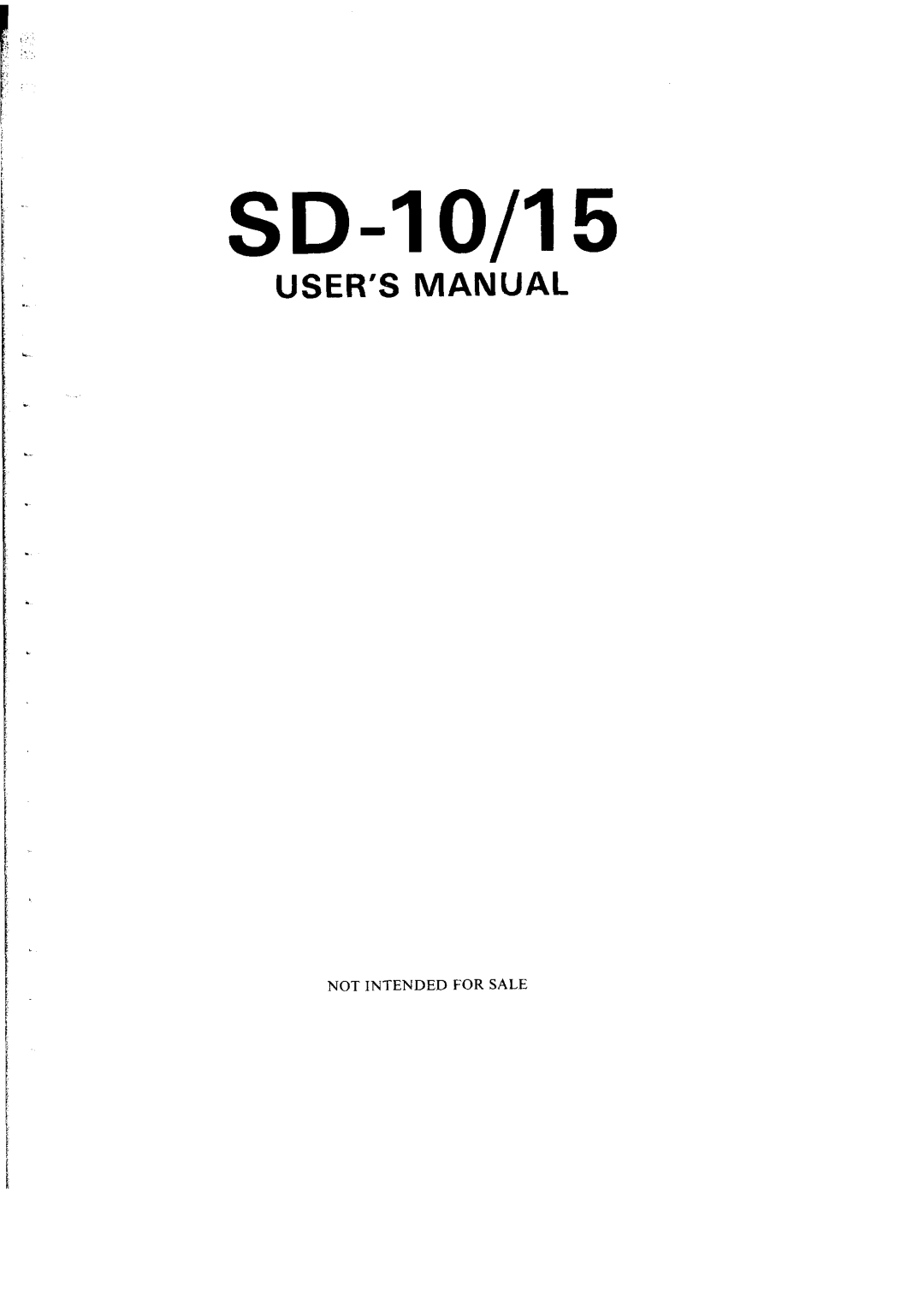 Star Micronics SB-15 user manual SD-IO/l5 