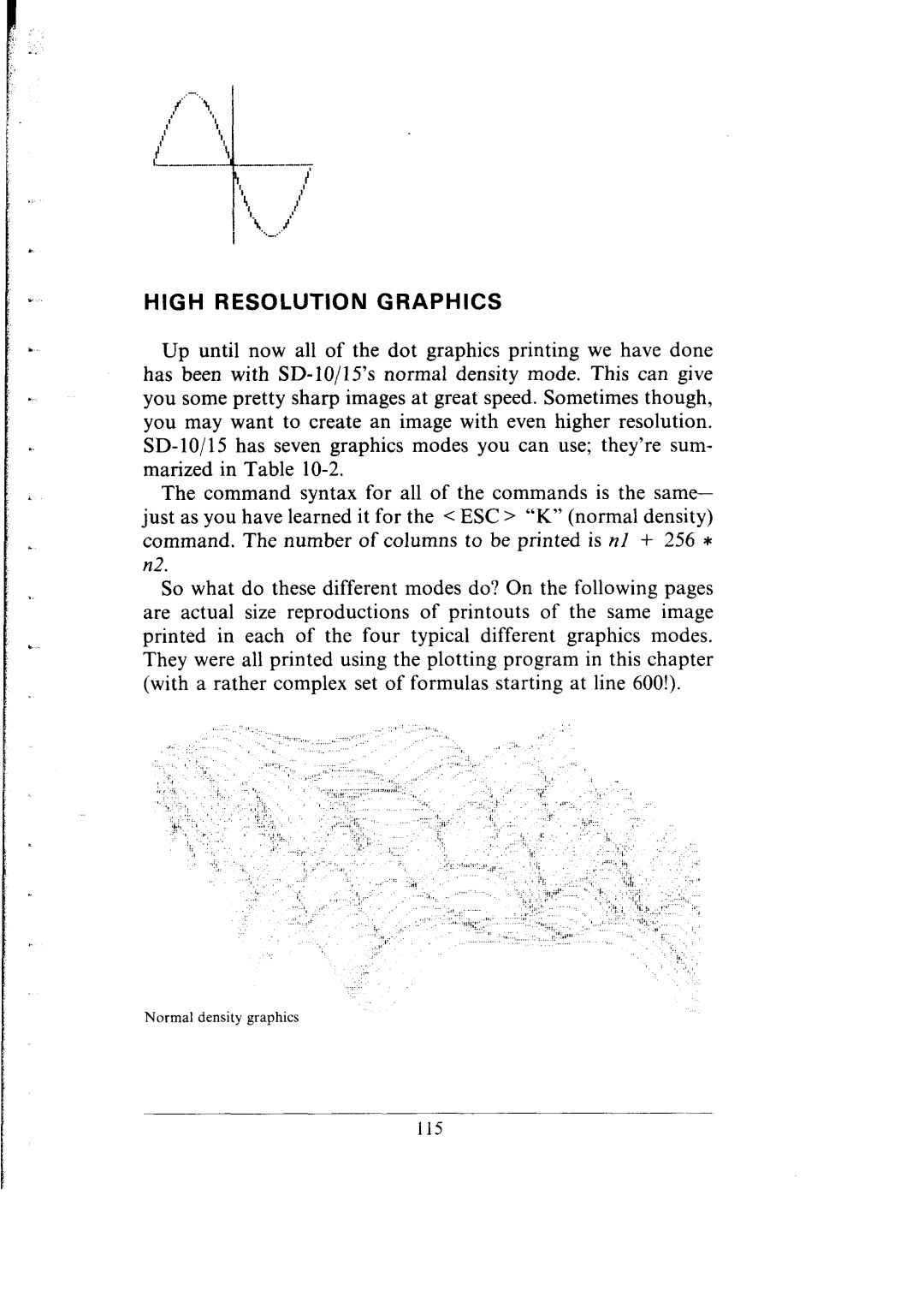 Star Micronics SB-15 user manual High Resolution Graphics 