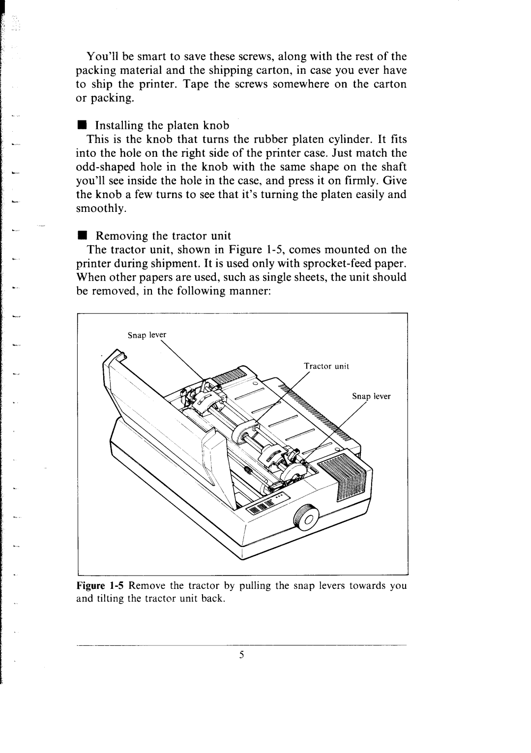 Star Micronics SB-15 user manual Snap lever 