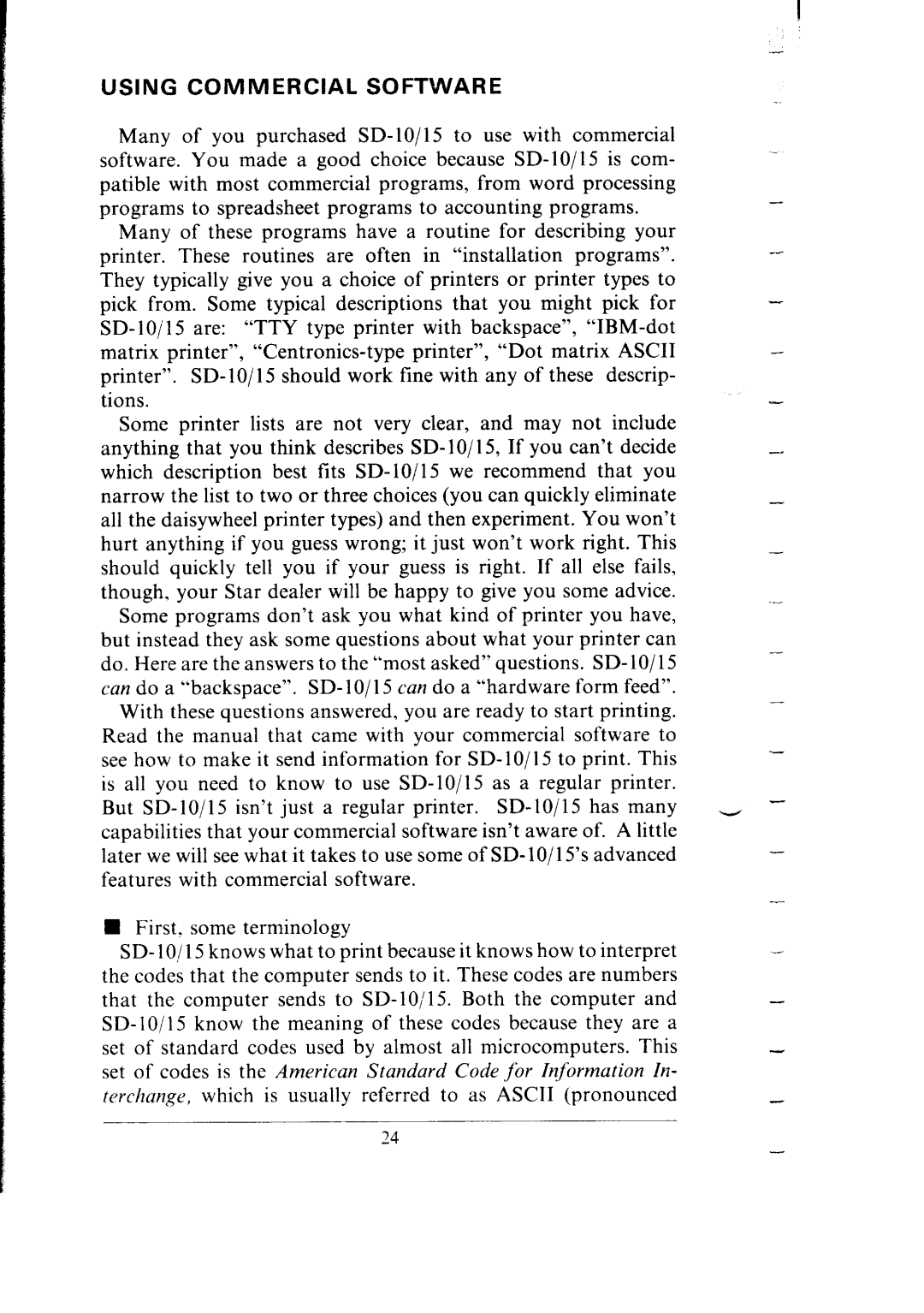 Star Micronics SB-15 user manual Using Commercial Software 