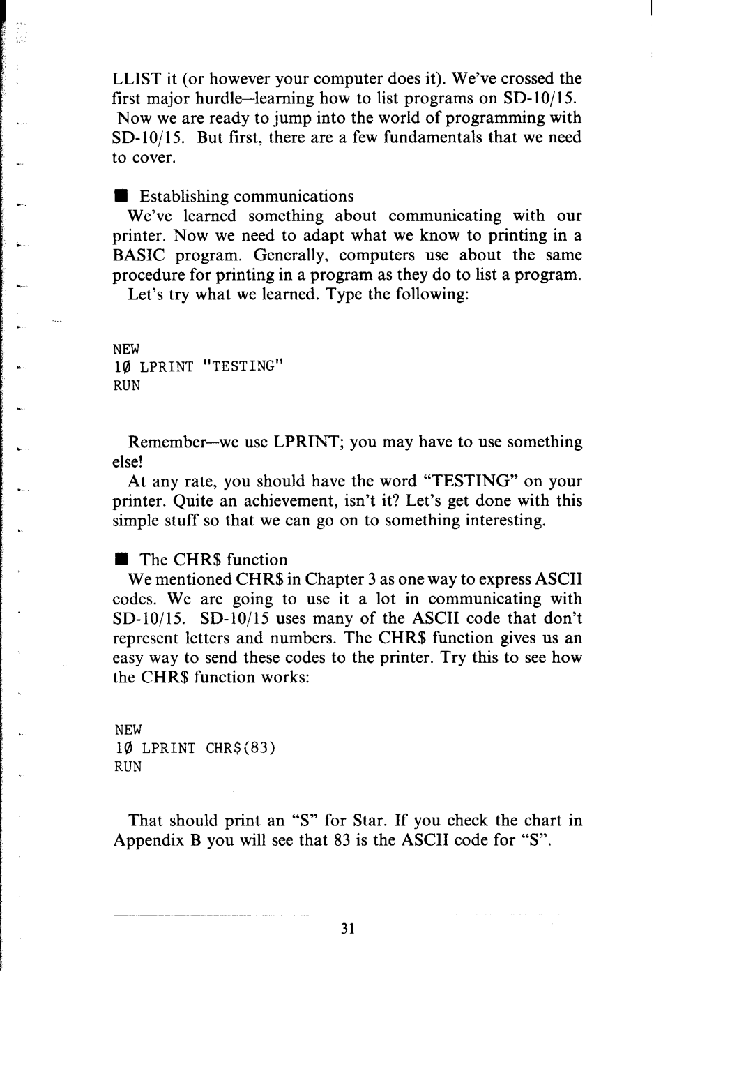 Star Micronics SB-15 user manual NEW Lprint Testing RUN 