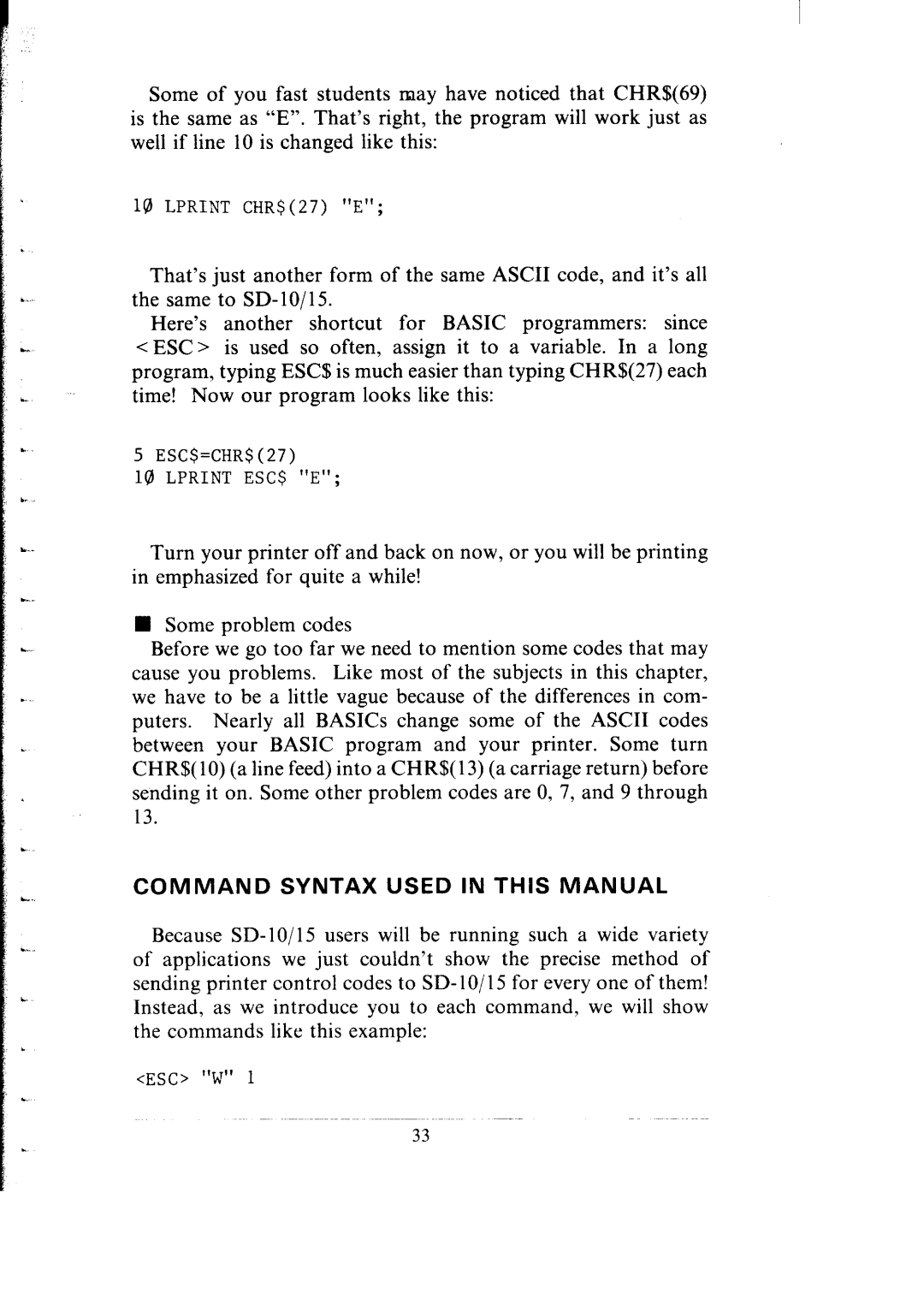 Star Micronics SB-15 user manual Command Syntax Used in this Manual 