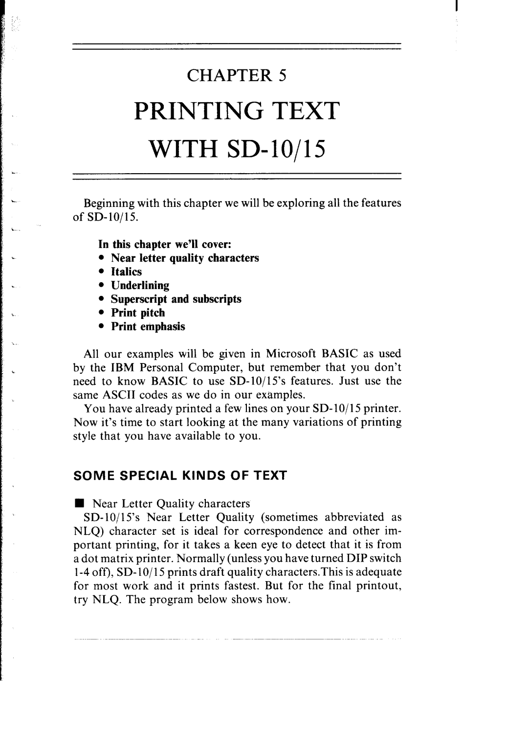 Star Micronics SB-15 user manual Printing Text, Some Special Kinds of Text 