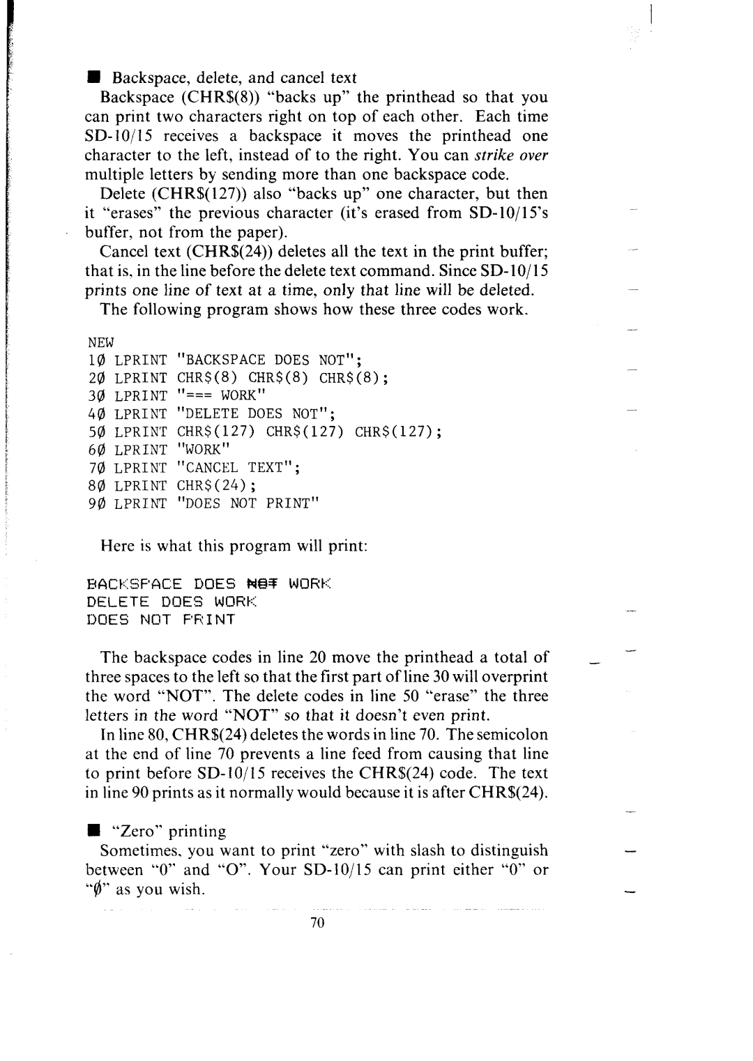 Star Micronics SB-15 user manual Here is what this program will print 