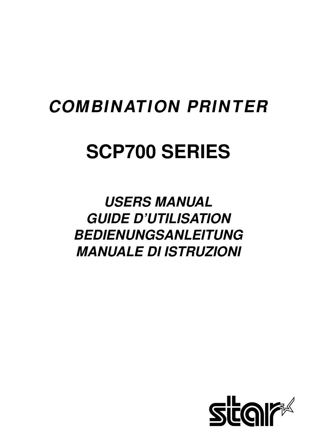 Star Micronics user manual SCP700 Series 