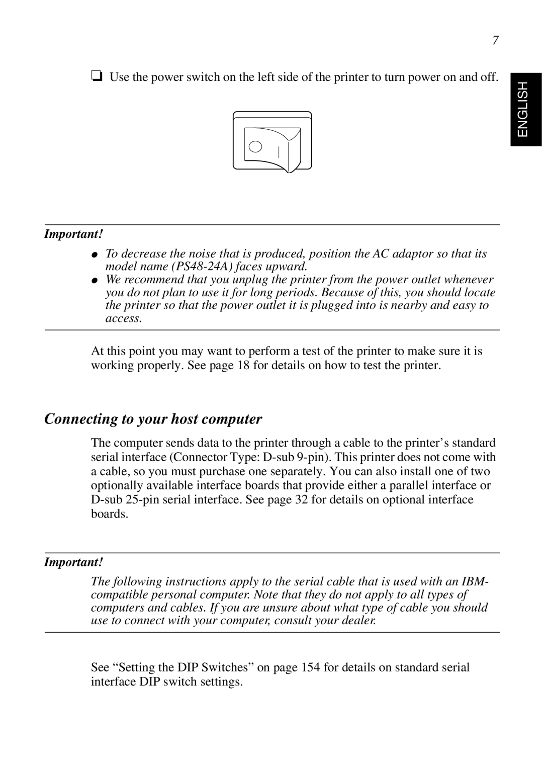 Star Micronics SCP700 user manual Connecting to your host computer 