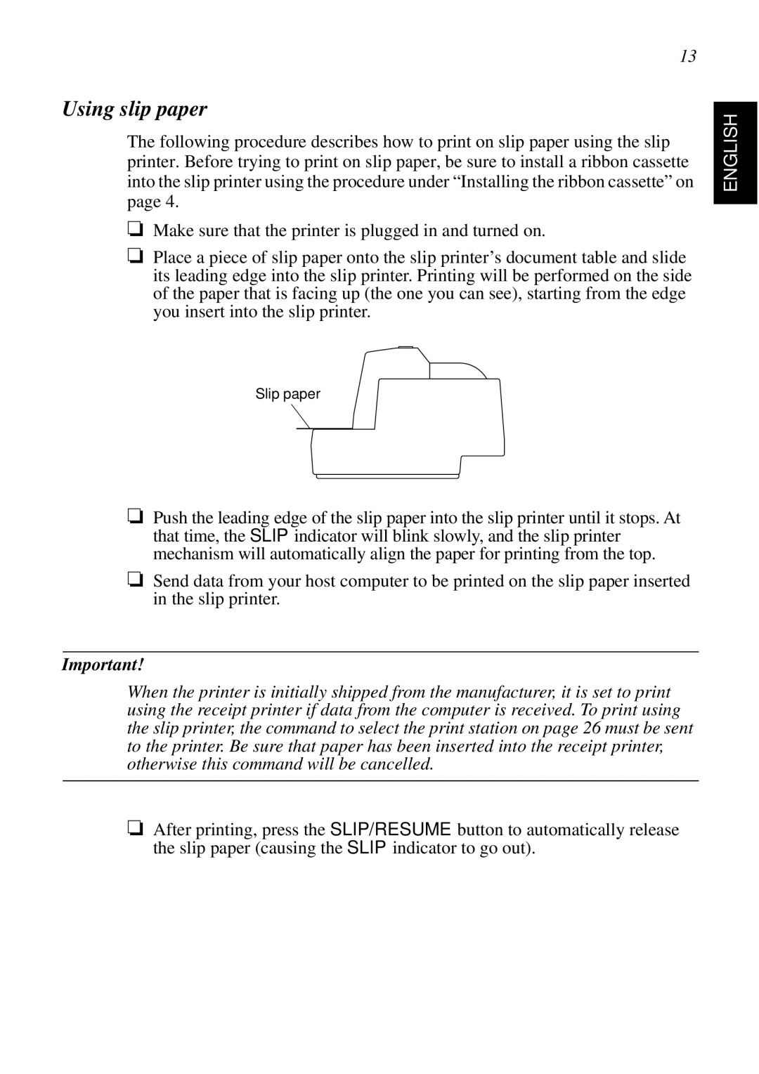 Star Micronics SCP700 user manual Using slip paper 