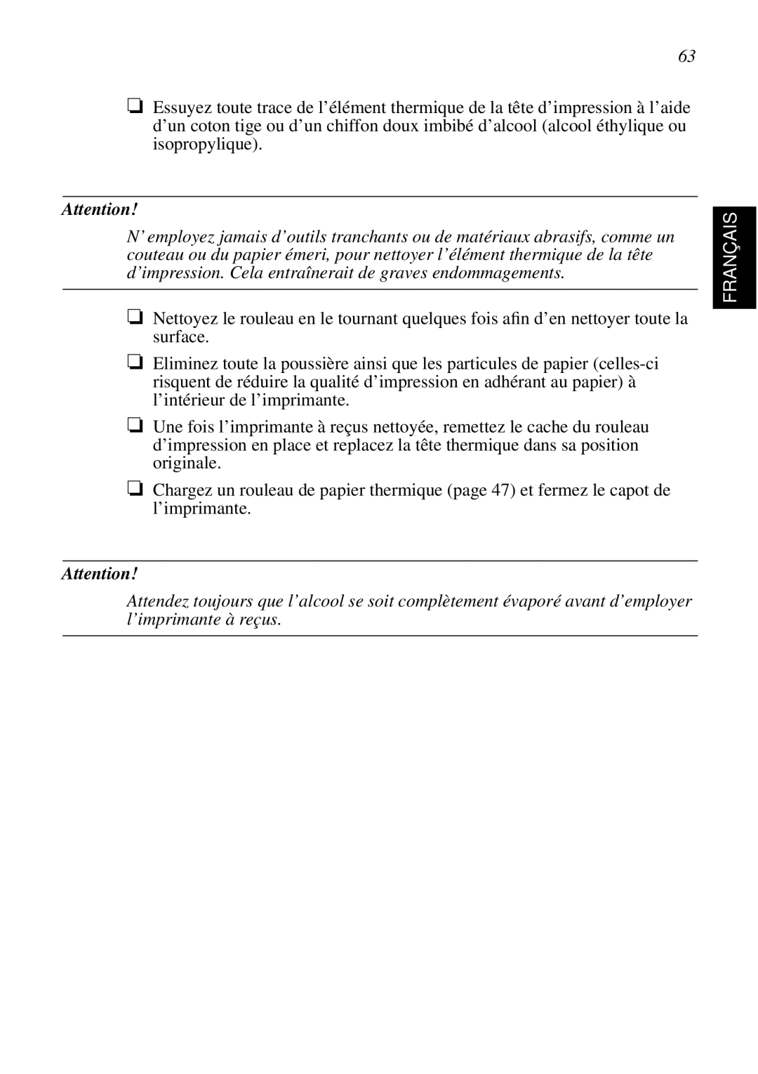 Star Micronics SCP700 user manual Français 