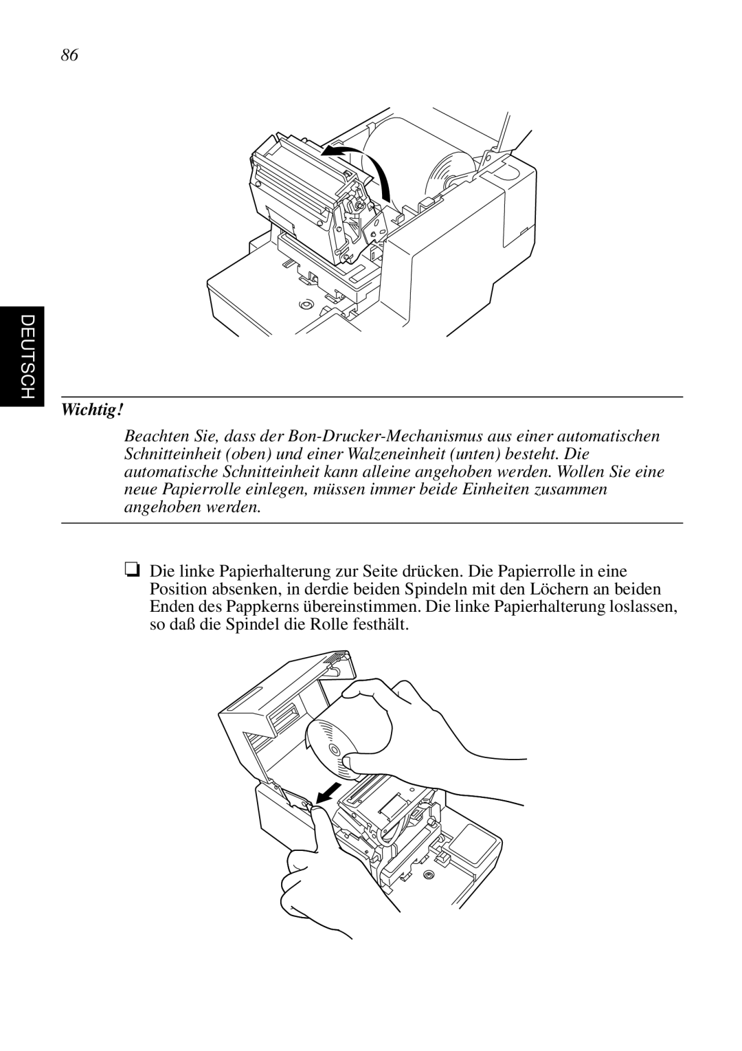 Star Micronics SCP700 user manual Wichtig 