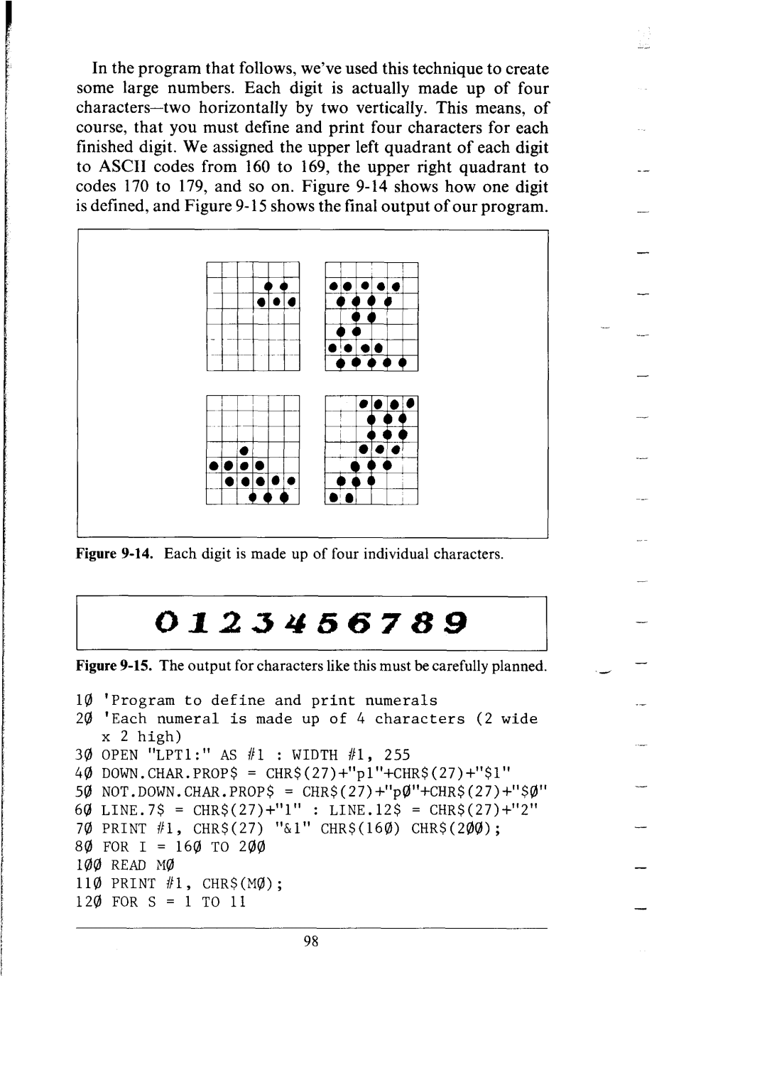 Star Micronics SG-15, SG-10 user manual 0123456789, Some large numbers. Each digit is actually made up of four 