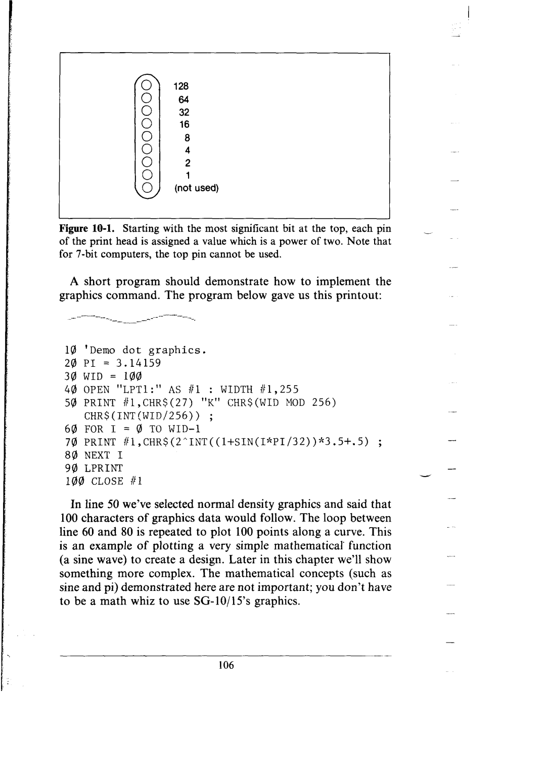 Star Micronics SG-15, SG-10 user manual Lprint 100 Close #l 