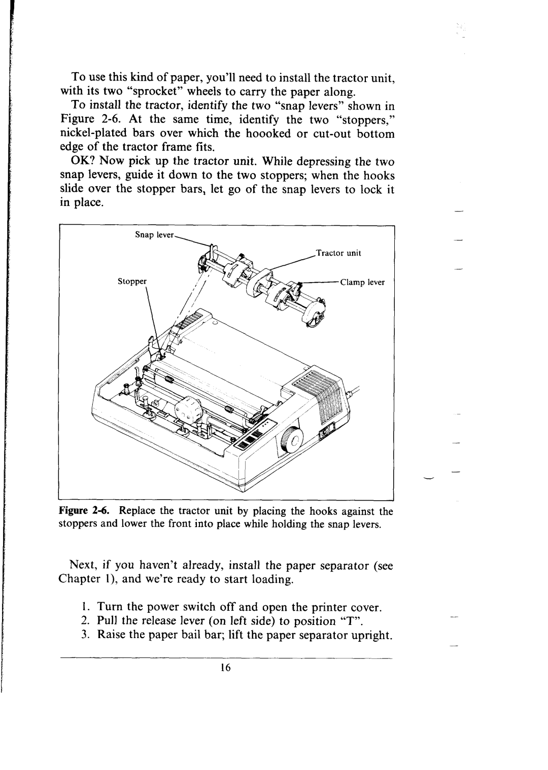 Star Micronics SG-15, SG-10 user manual Snap lever Lever 