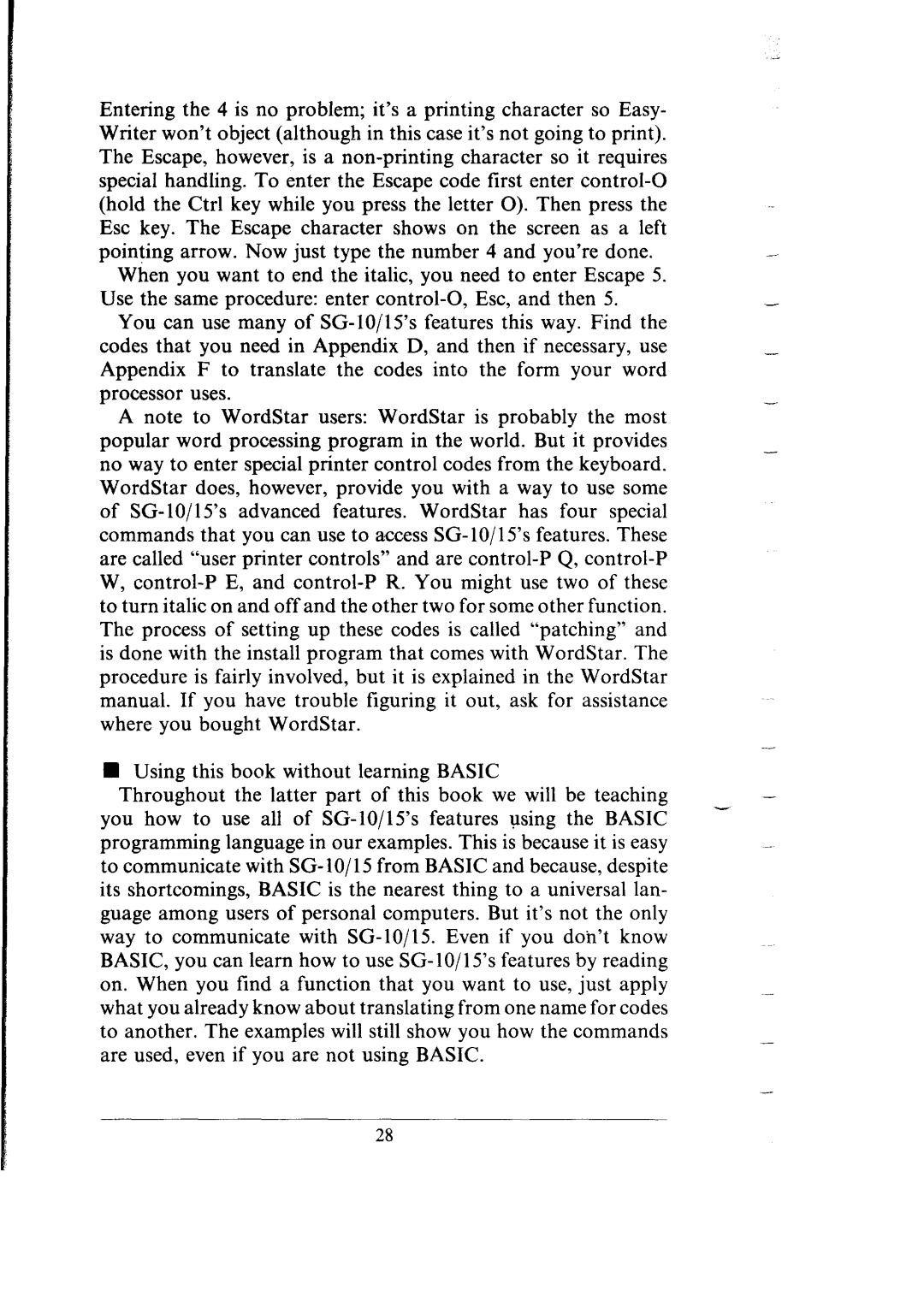 Star Micronics SG-15, SG-10 user manual 