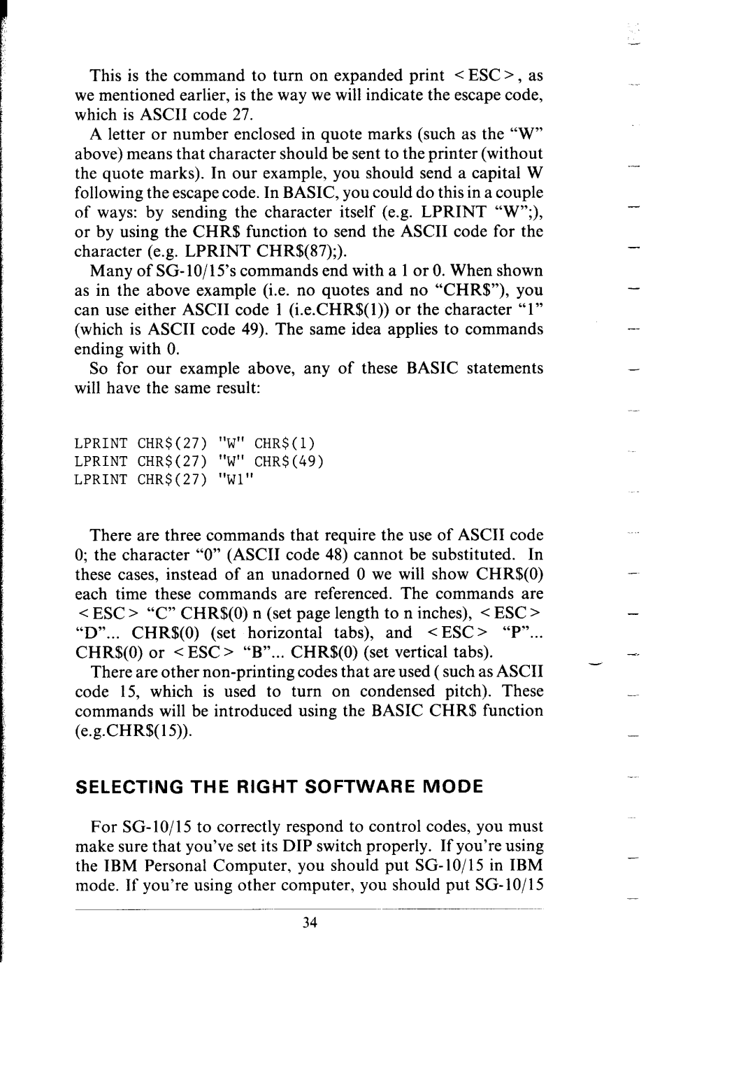 Star Micronics SG-15, SG-10 user manual Selecting the Right Software Mode 