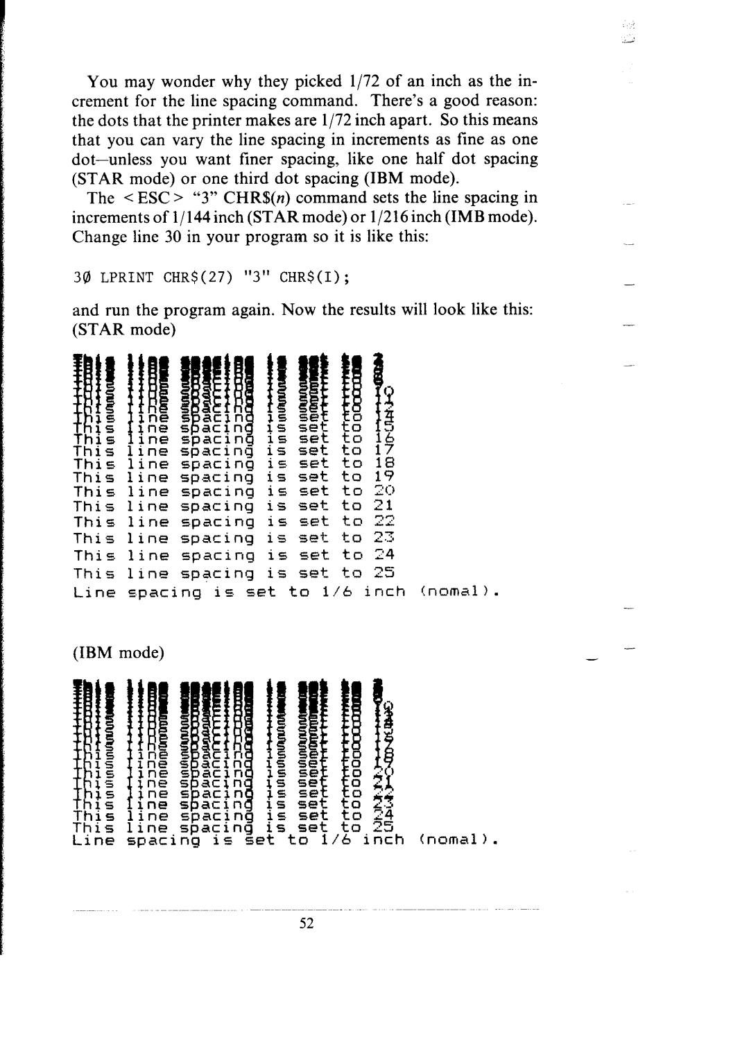 Star Micronics SG-15, SG-10 user manual IBM mode 