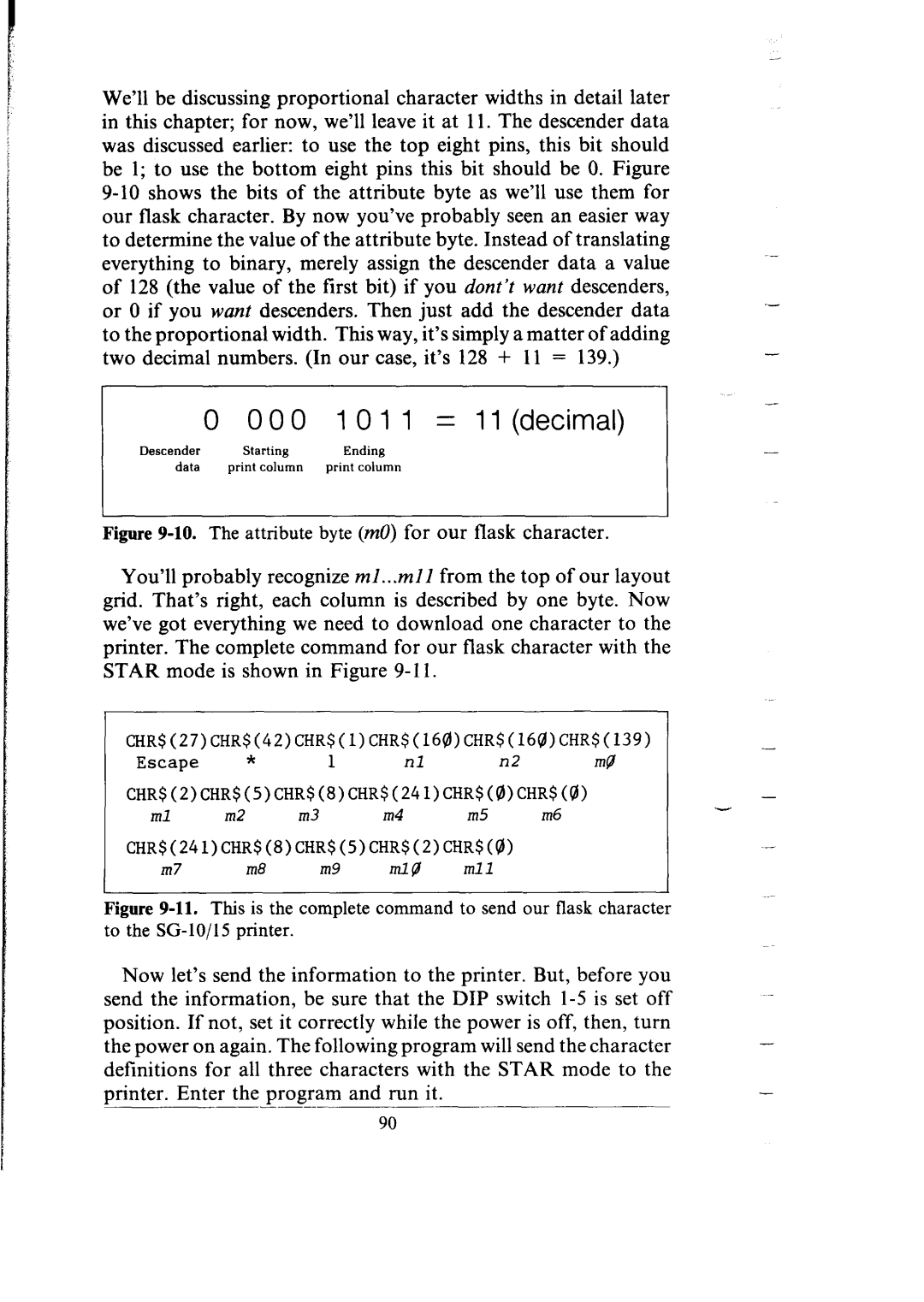 Star Micronics SG-15, SG-10 user manual 000 1011 = Ildecirnal 