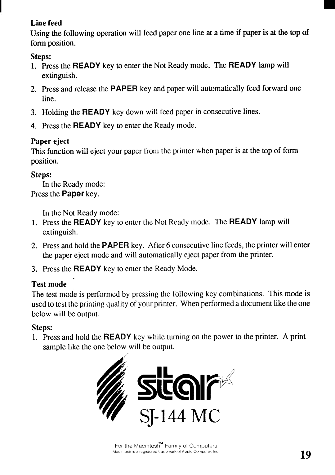 Star Micronics SJ-144MC Rt e N R Mn h T a R e e sl ot w h D o E a . s Pl Aew, E f, Li a e n, Rt e N h a e Eo s t, Pli o 