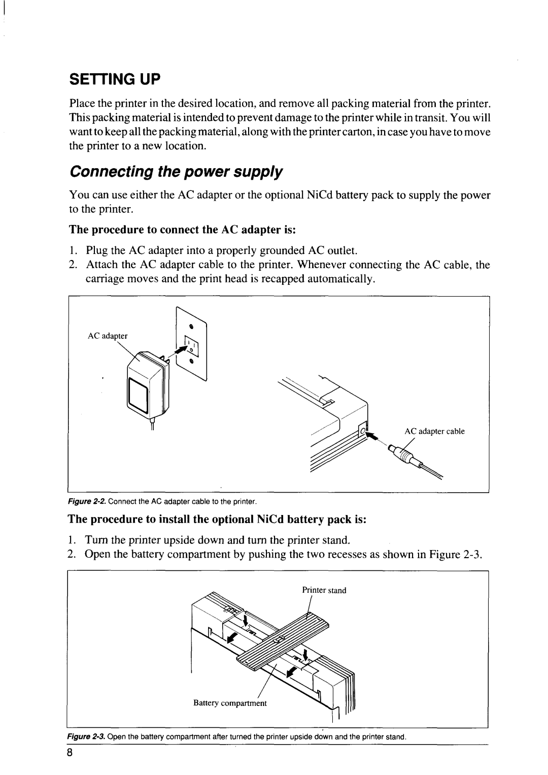 Star Micronics SJ-48 manual Seiting UP, Connecting the power supply 