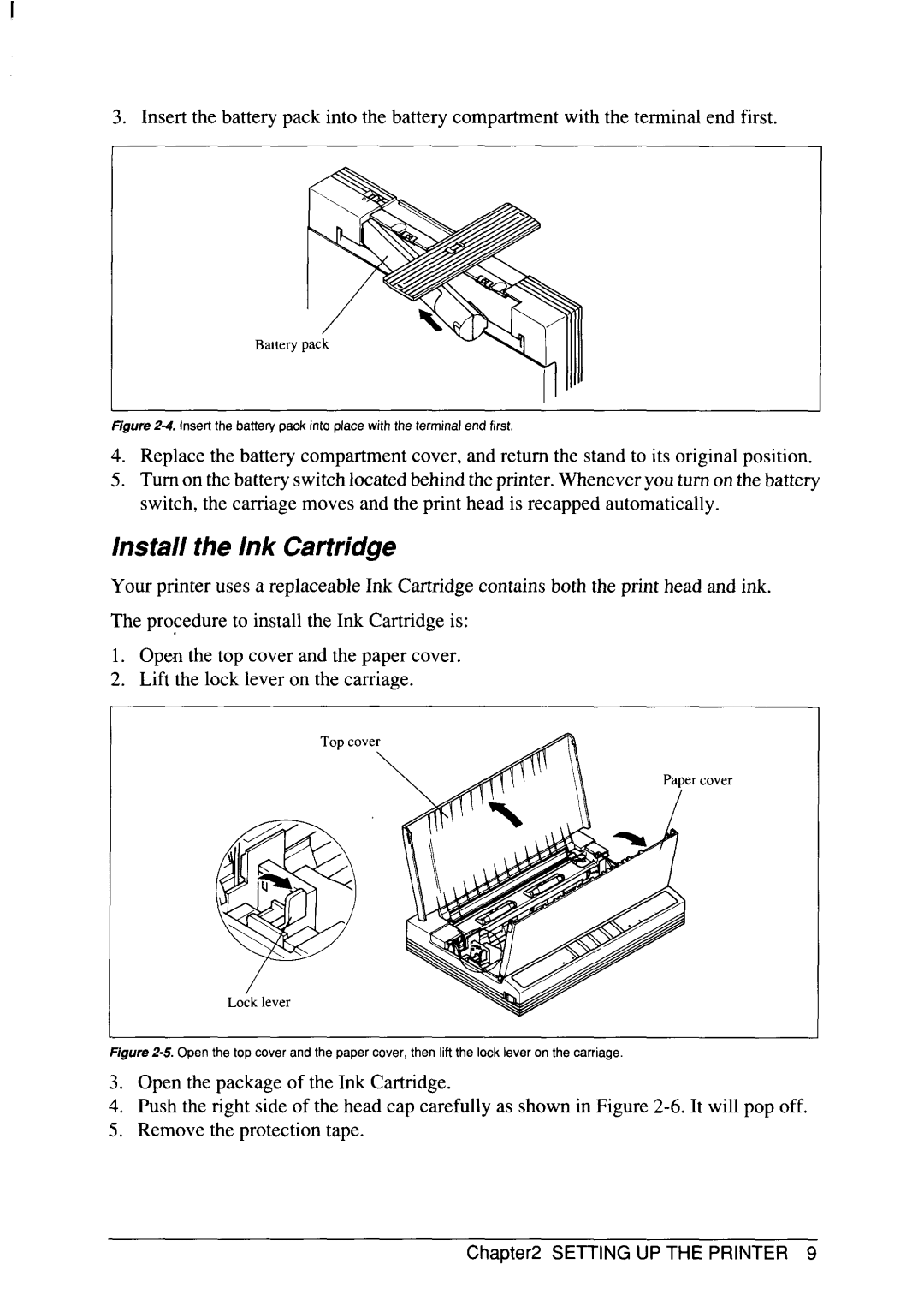 Star Micronics SJ-48 manual Install the Ink Cartridge 