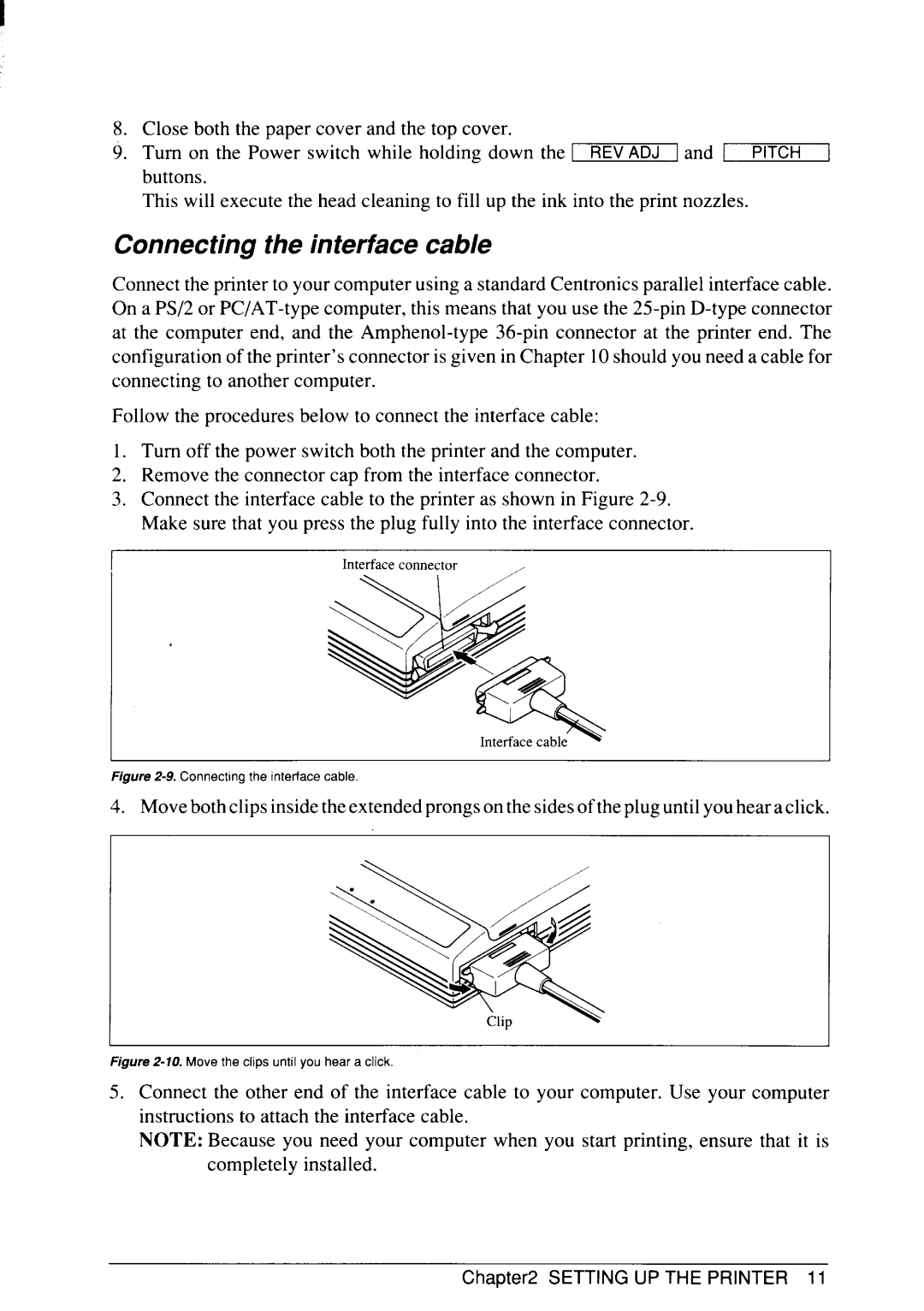 Star Micronics SJ-48 manual Connecting the interface cable 