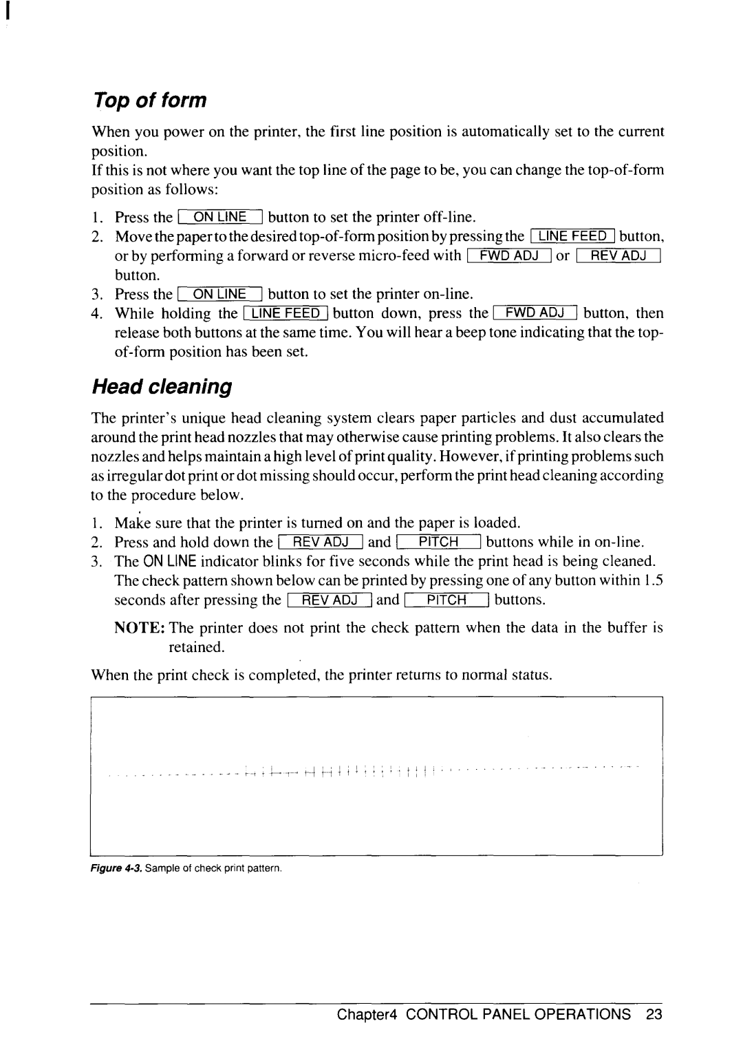 Star Micronics SJ-48 manual Top of form, Head cleaning 