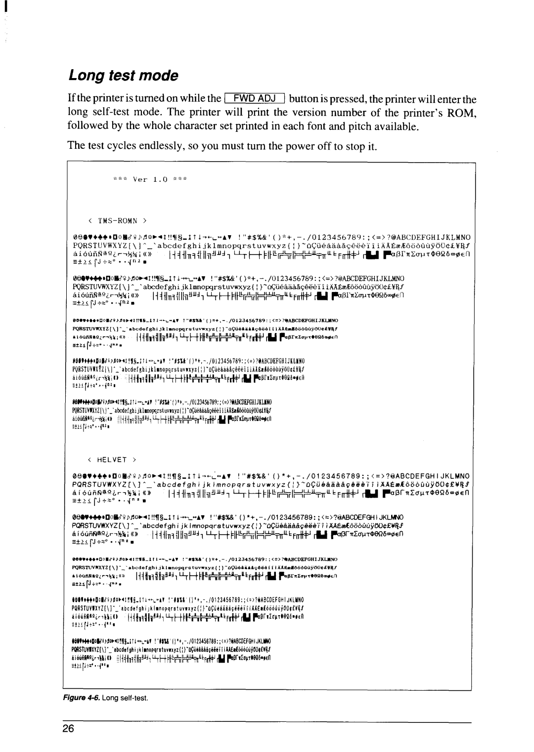 Star Micronics SJ-48 manual Long test mode, Ver 