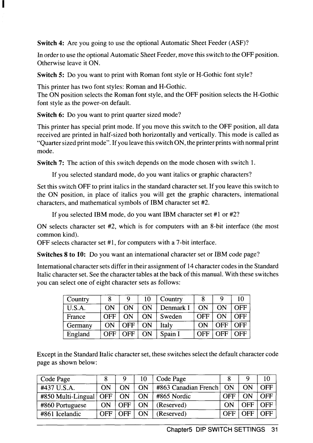 Star Micronics SJ-48 manual Off 