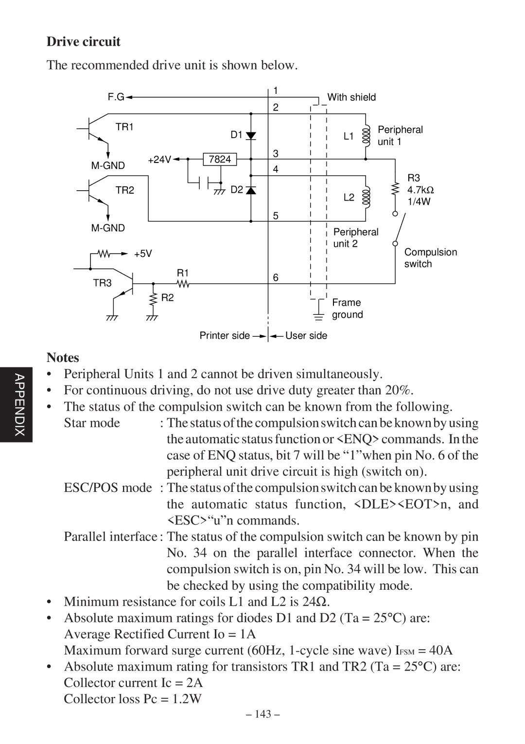 Star Micronics SP2000 Series user manual Drive circuit 