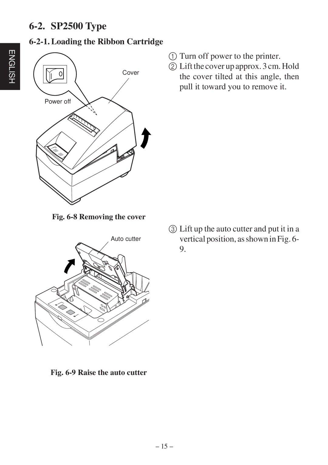 Star Micronics SP2000 Series user manual SP2500 Type, Vertical position, as shown in Fig 