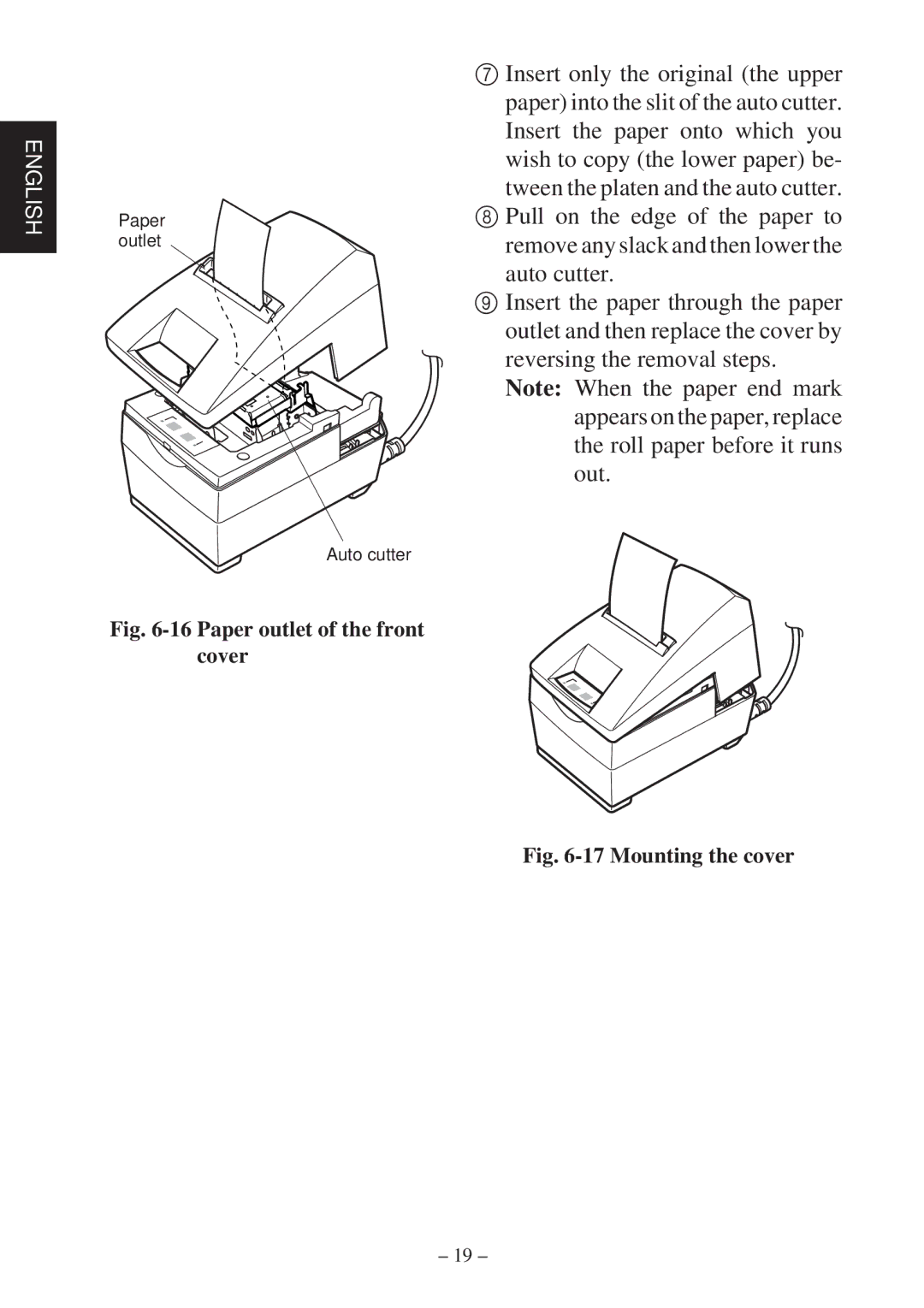 Star Micronics SP2000 Series user manual Tween the platen and the auto cutter, Paper outlet of the front cover 