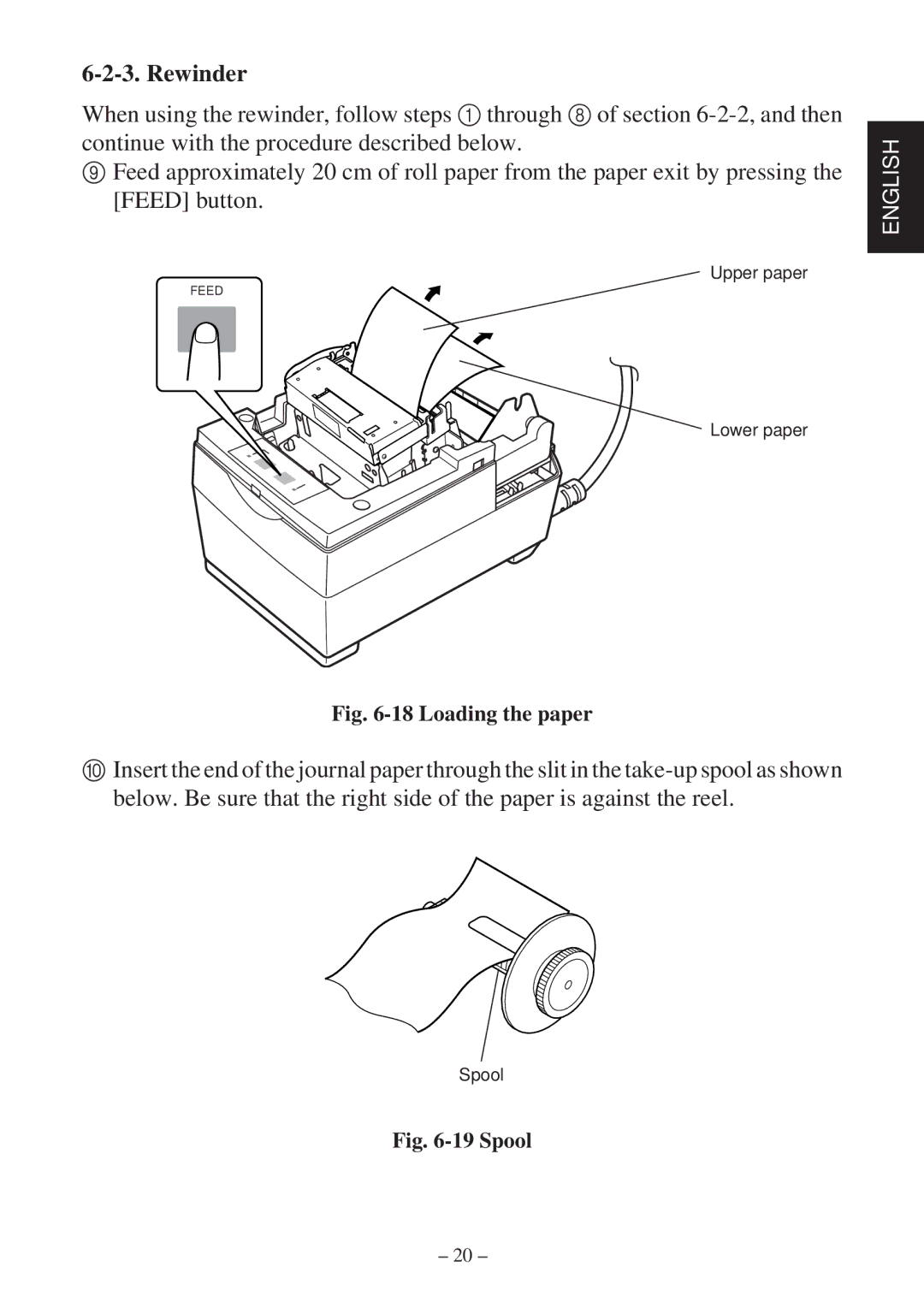 Star Micronics SP2000 Series user manual Rewinder, Loading the paper 