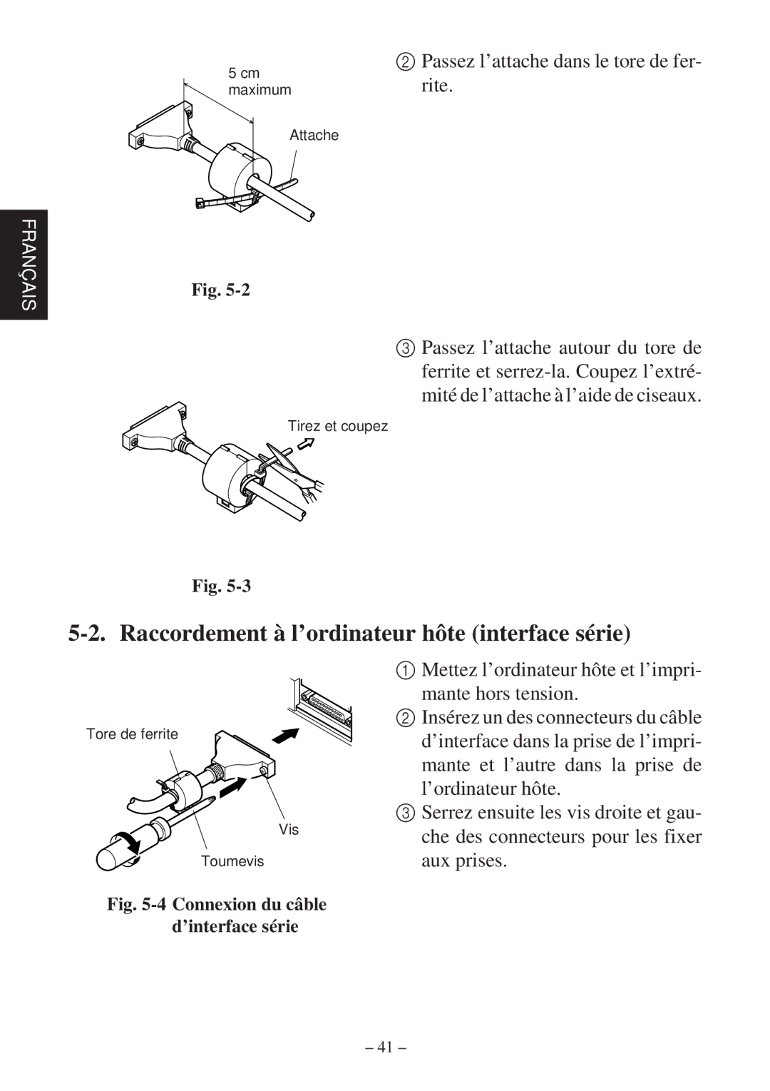 Star Micronics SP2000 Series user manual Raccordement à l’ordinateur hôte interface série, Rite 