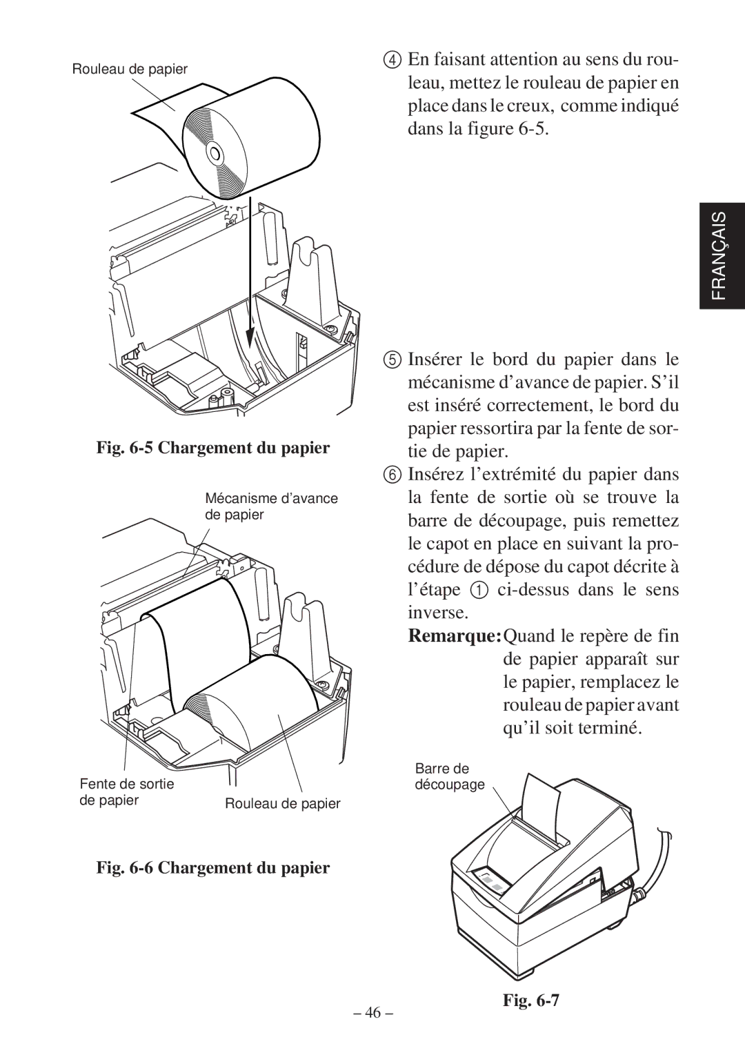 Star Micronics SP2000 Series user manual Chargement du papier 