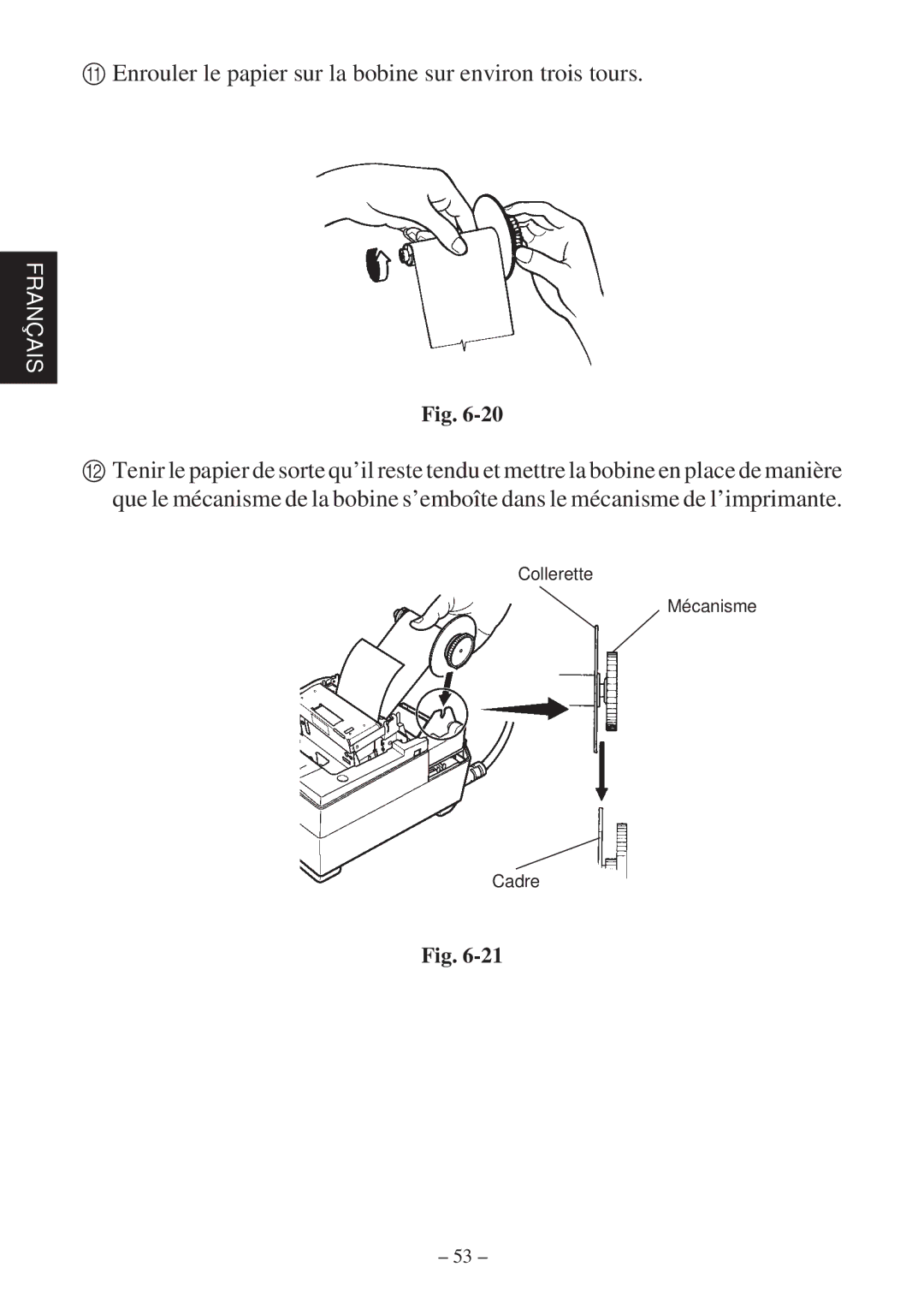 Star Micronics SP2000 Series user manual Enrouler le papier sur la bobine sur environ trois tours 