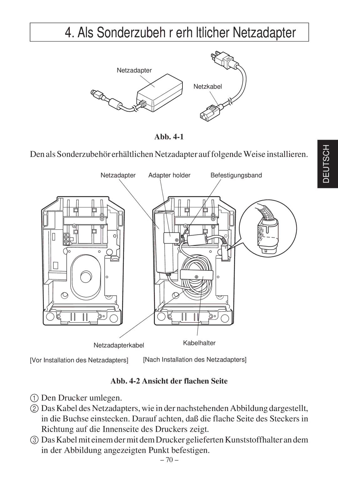 Star Micronics SP2000 Series user manual Als Sonderzubehör erhältlicher Netzadapter 