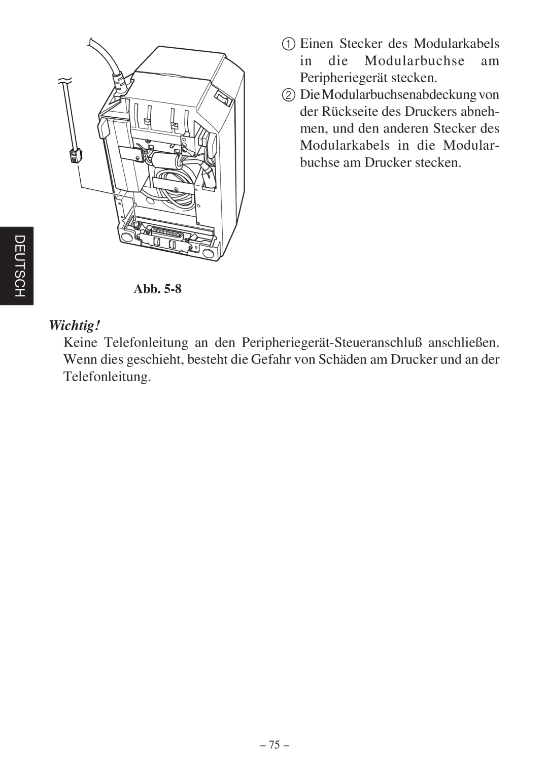 Star Micronics SP2000 Series user manual Wichtig 