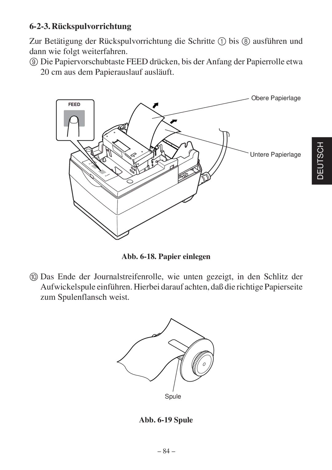 Star Micronics SP2000 Series user manual 3. Rückspulvorrichtung 