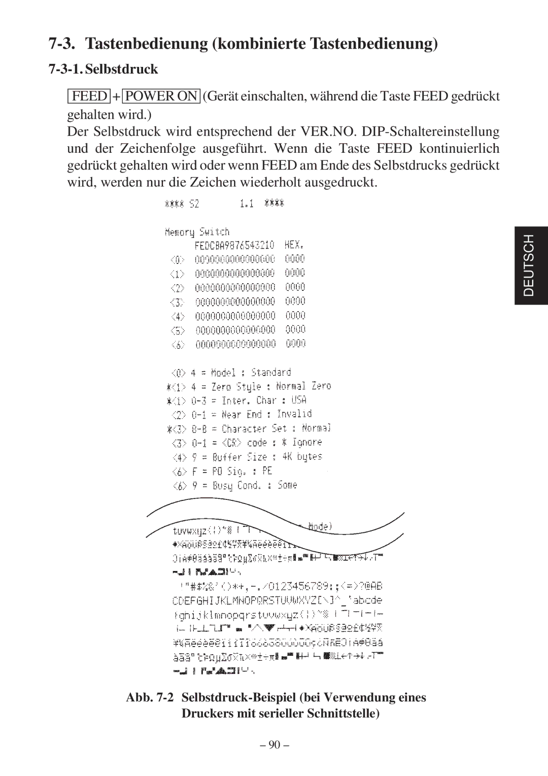 Star Micronics SP2000 Series user manual Tastenbedienung kombinierte Tastenbedienung, Selbstdruck 