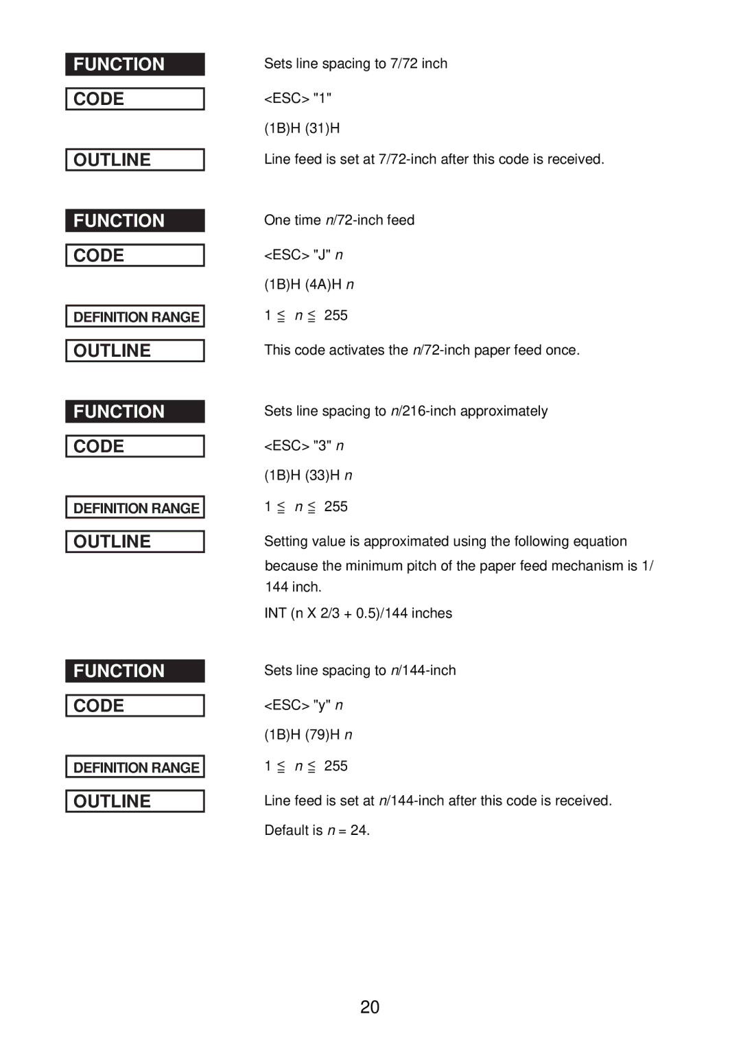 Star Micronics SP2000 manual Function 