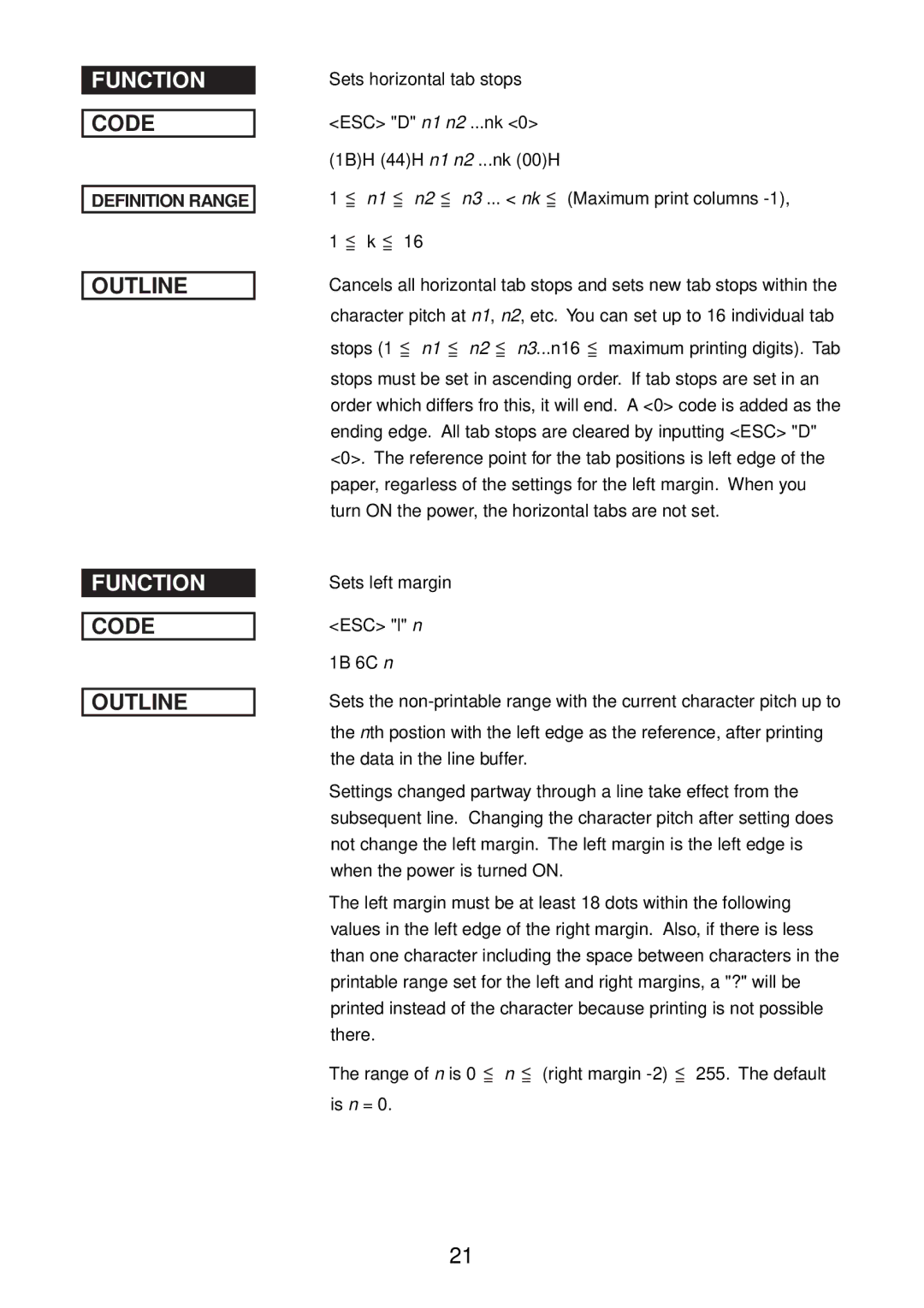 Star Micronics SP2000 manual Function 