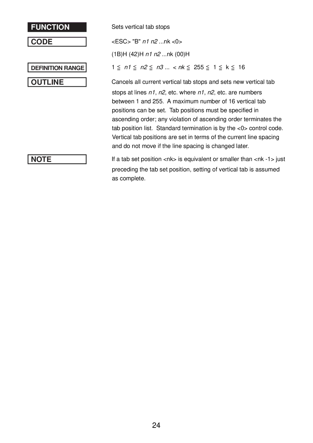 Star Micronics SP2000 manual Code 