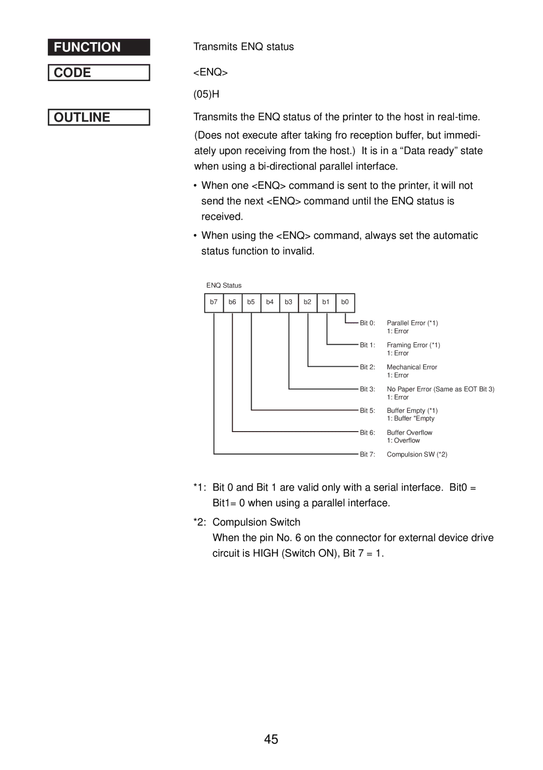 Star Micronics SP2000 manual Enq 