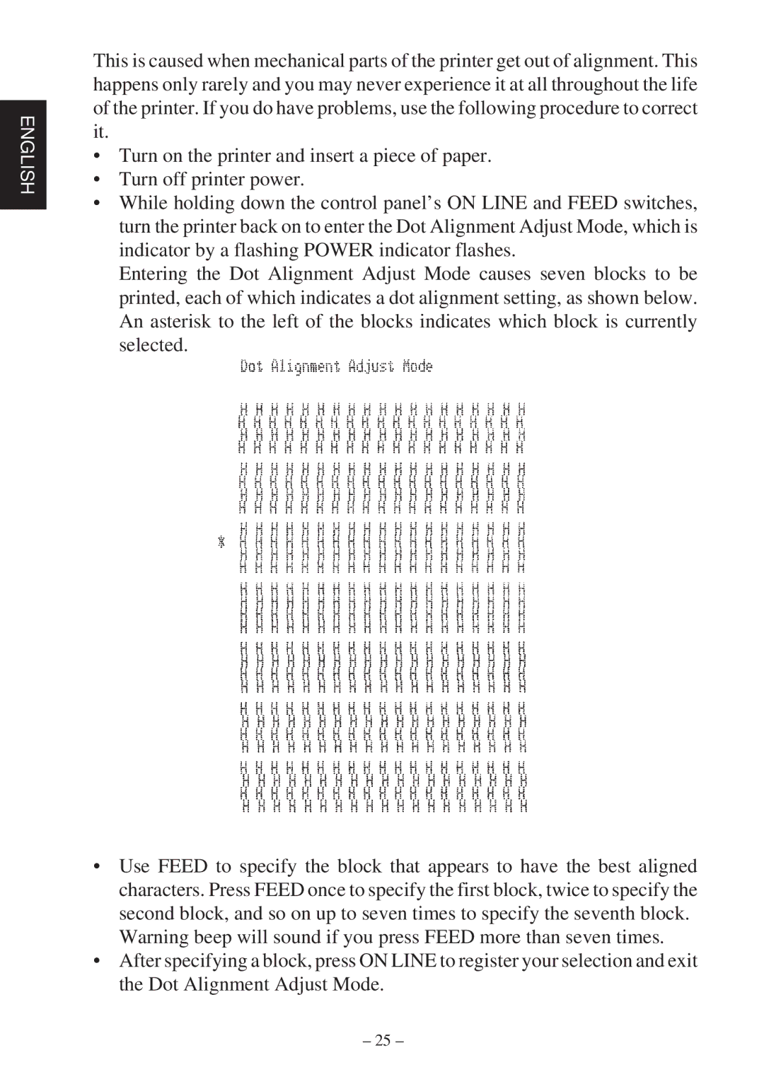 Star Micronics SP2000 user manual English 